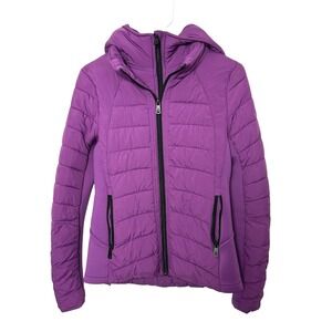 Bernardo Performance Hooded Quilted Water Repellent Jacket Purple Size S outdoor